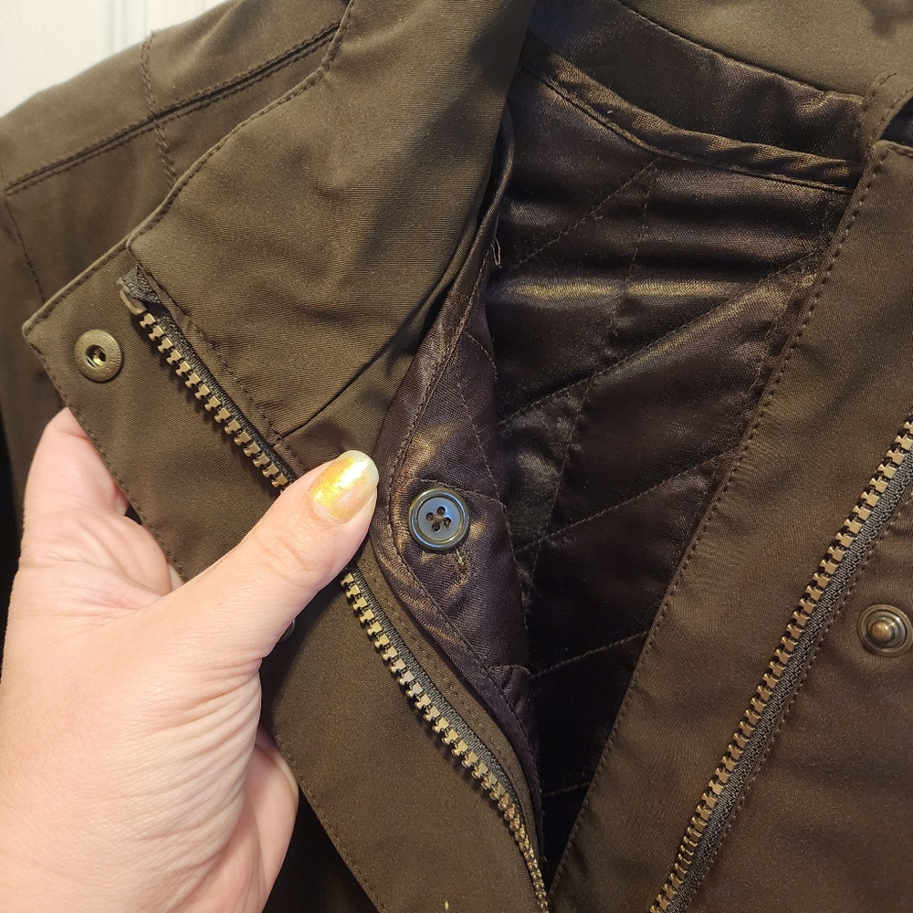 Sz XL Eddie Bauer insulated waterproof trench in chocolate brown - Picture 3 of 6